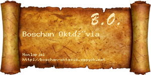 Boschan Oktávia névjegykártya